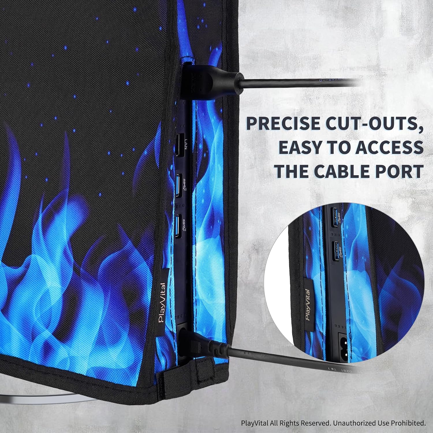 Thumbnail 6 de Playvital Vertical Dust Cover for PS5 Slim Digital Edition (Blue Flame)