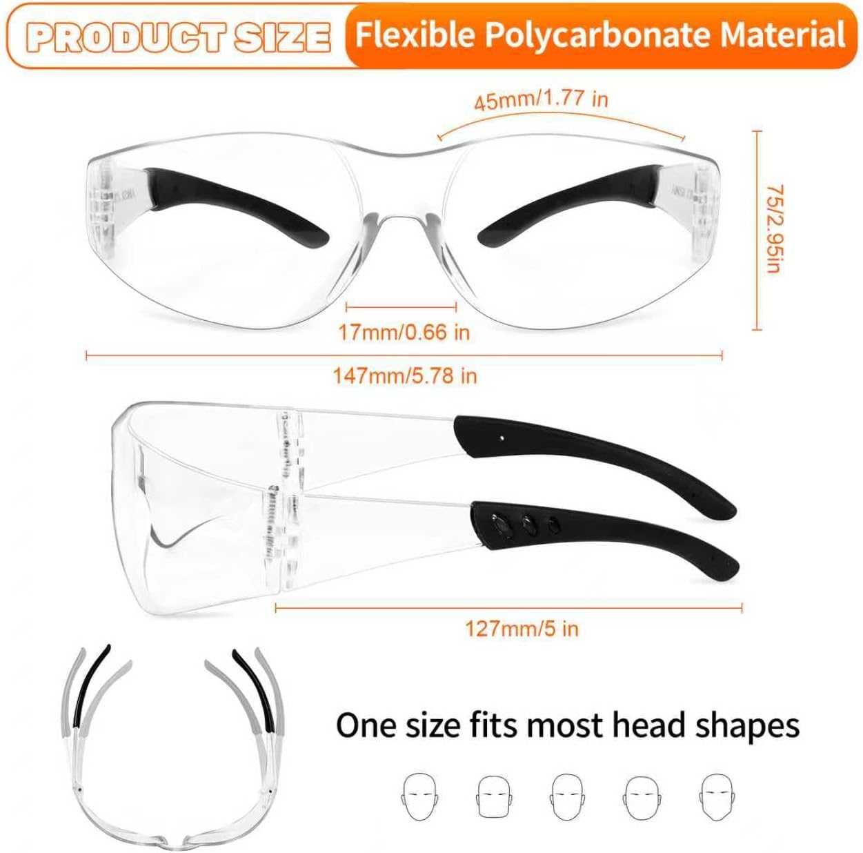 Thumbnail 2 de AOOFFIV Clear Safety Glasses 50-pack 🥽