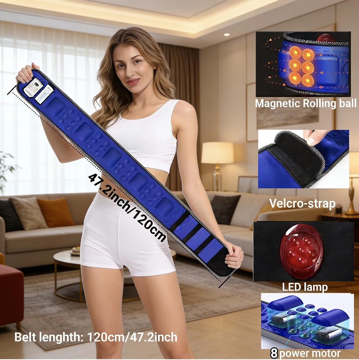 Detalle 2 de Warmforwel X8 Slimming Belt with 36 Vibration Modes and 120 cm Adjustable Wrap