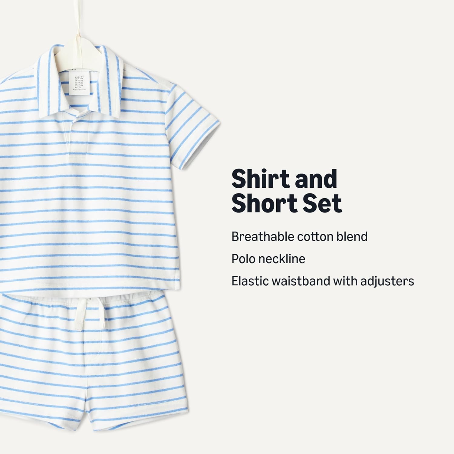 Thumbnail 2 de Amazon Essentials x Sofia Grainge Toddlers and Baby Boys' Cotton Pique Short Sleeve Shirt & Shorts Play Set