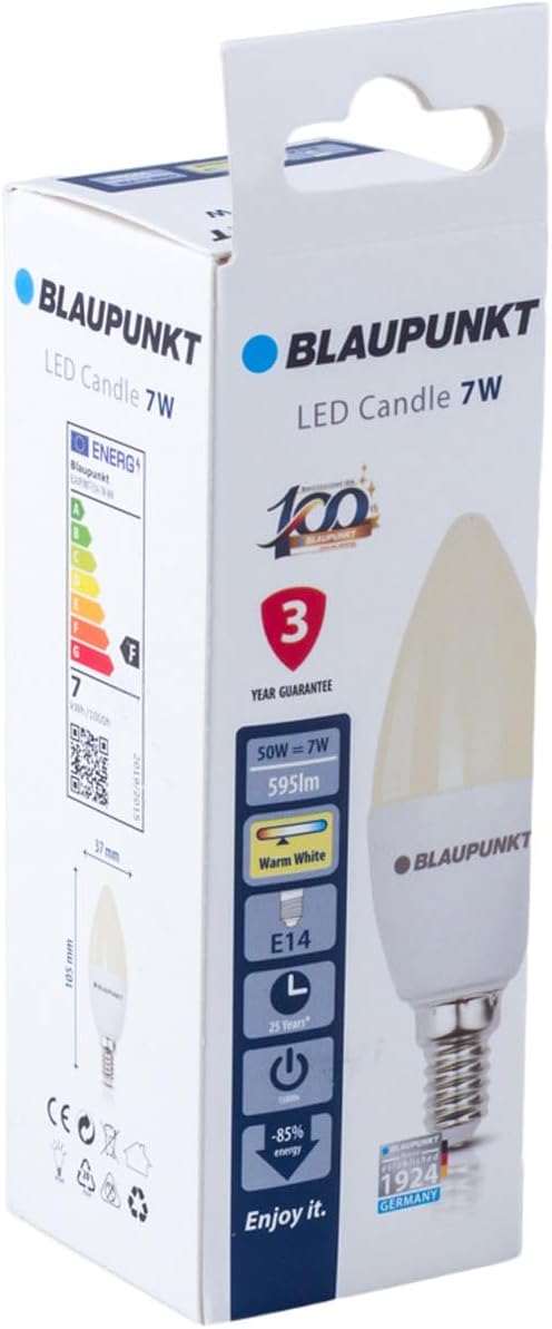 Detalle de Blaupunkt LED-lampa E14, 6,8 W, 640 lumen och varmvit 2700 K