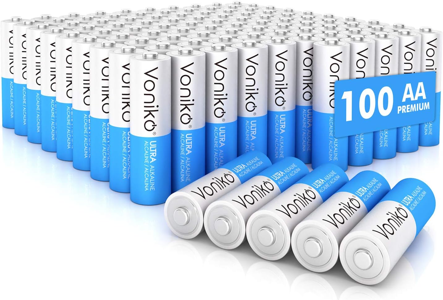Detalle de Voniko Premium AA Batteries 100 Pack 🔌