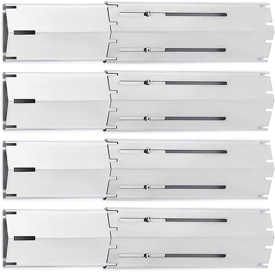 Detalle de WELL GRILL Universal Flavorizer Bars 4-Pack – Stainless Steel Heat Shield Plates (30–53 cm) for Most Gas Grills