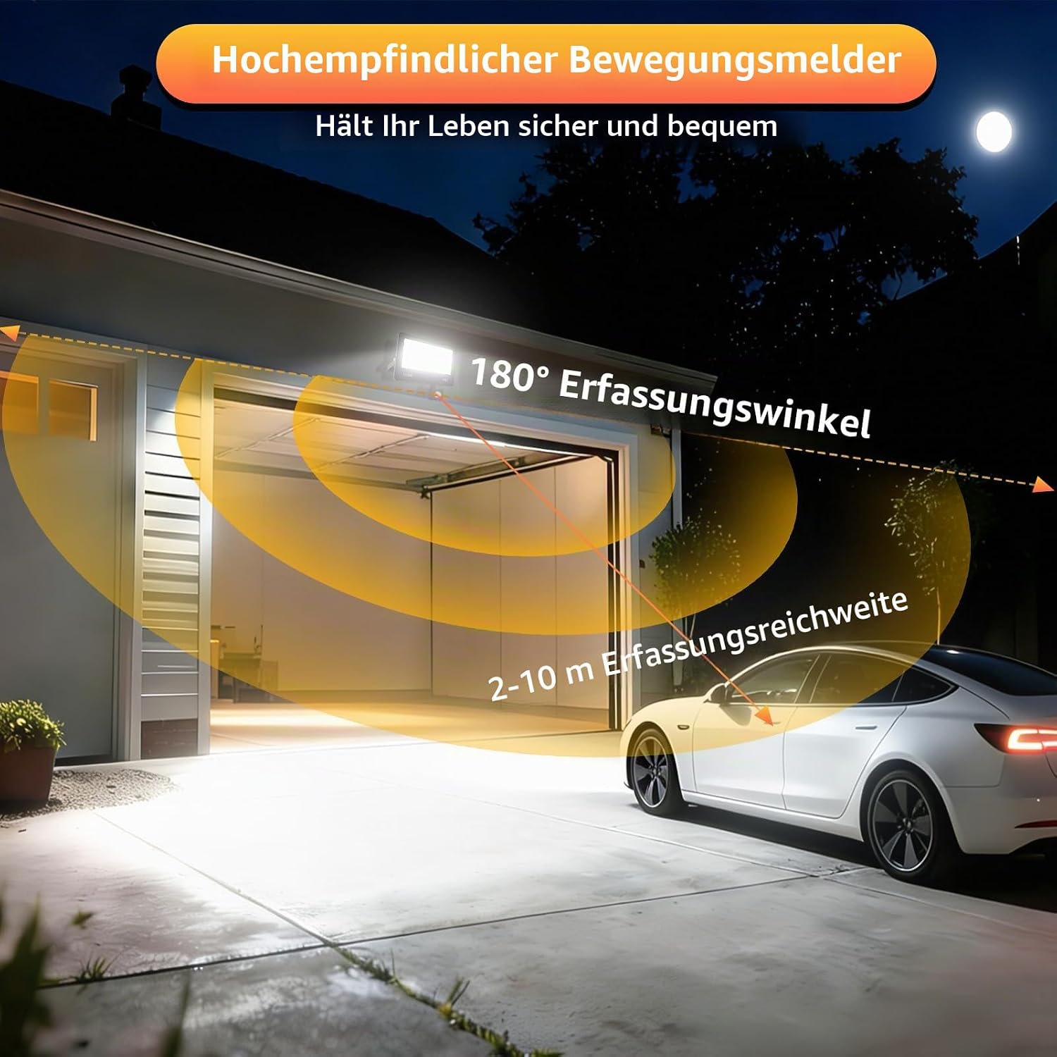 Thumbnail 1 de HAPYLUMI 50W Außenstrahler mit Bewegungsmelder – 5000 lm, 6500K, IP67