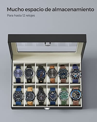 Thumbnail 4 de SONGMICS Caja de Relojes con 12 Compartimentos y Tapa de Cristal