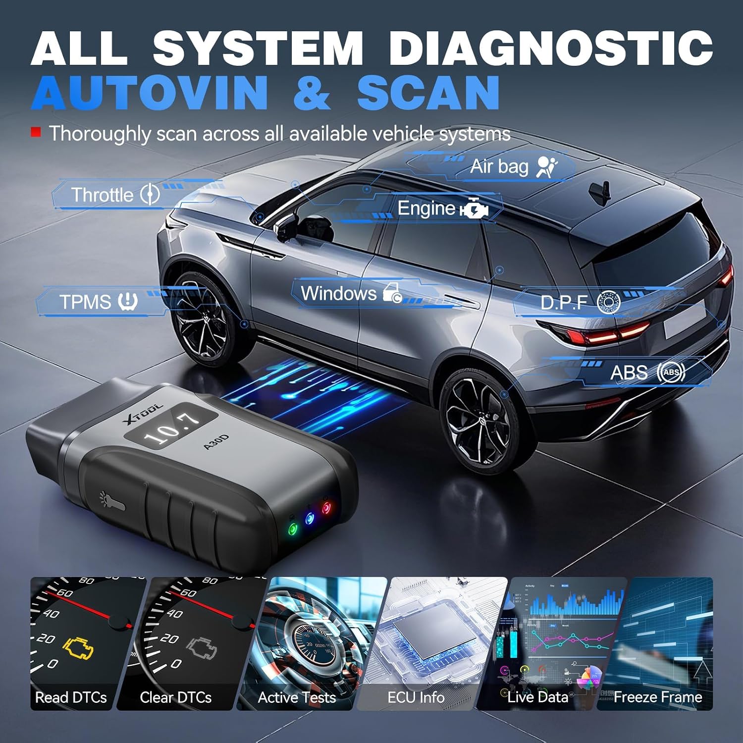Detalle 2 de XTOOL Anyscan A30D OBD2 Scanner 11+ Resets 🎛