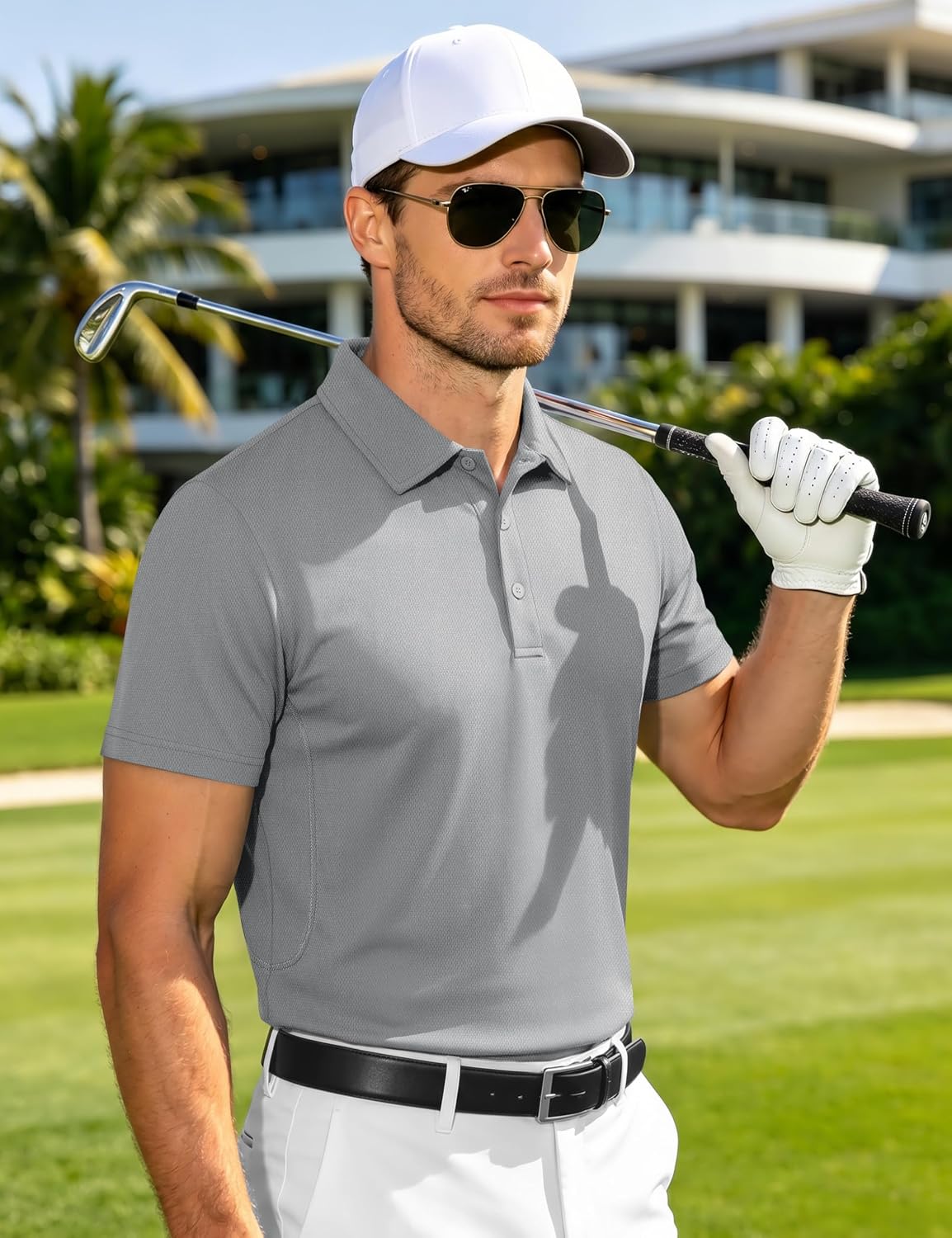 Detalle 2 de KEFITEVD Polo Shirts Uomo Manica Corta Golf Tshirts Asciugatura Rapida