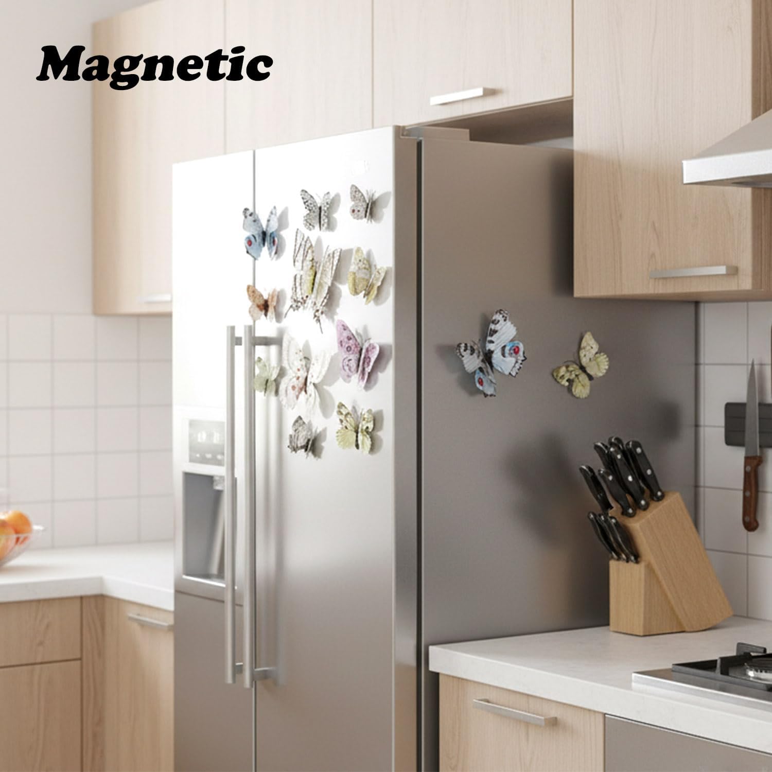 Detalle de OPSEAM DECO-2202 3D Butterfly Wall Decor, 72 White PVC Stickers