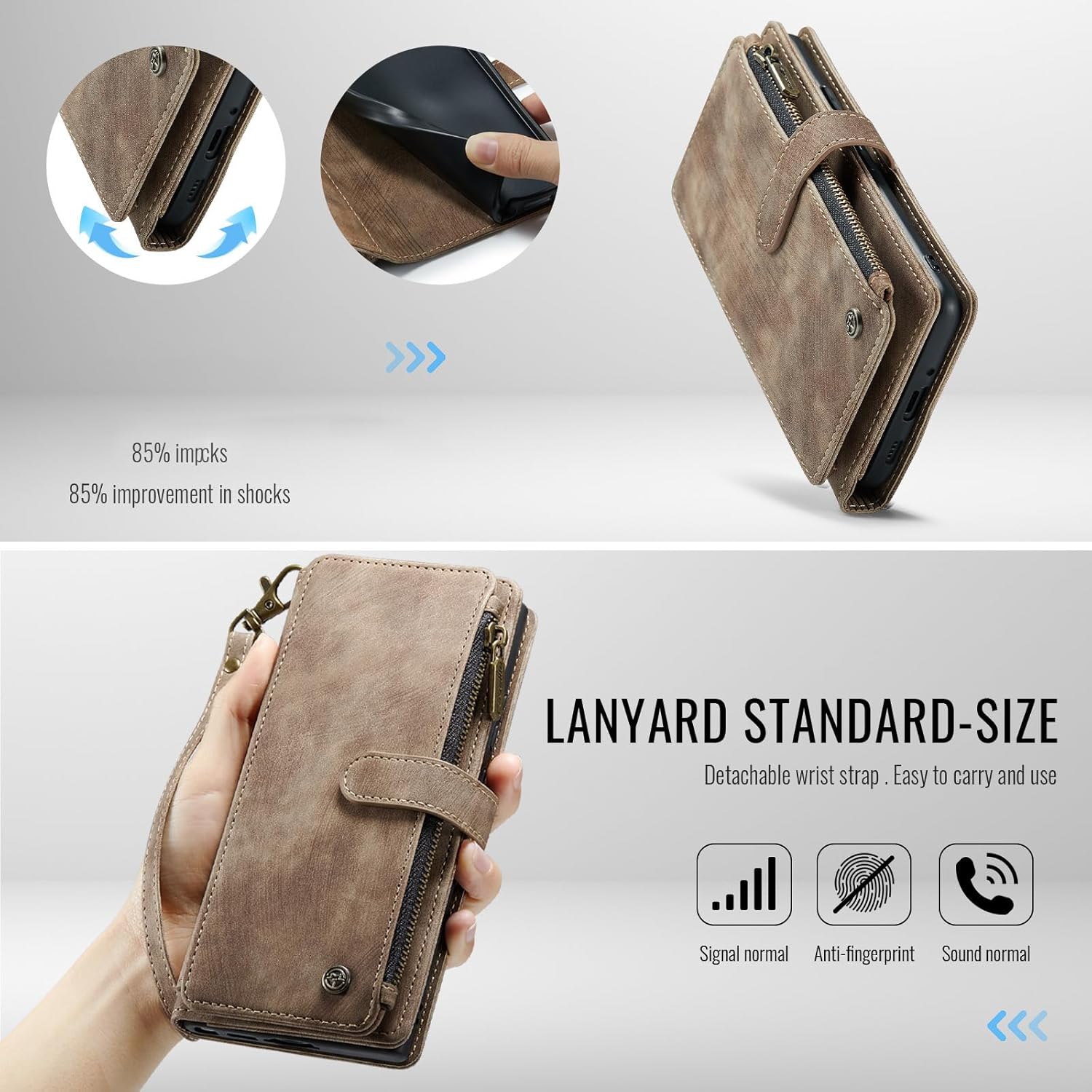 Thumbnail 6 de SeGinn PU Lederhülle für Google Pixel 10/10 Pro – Brieftaschehülle mit Kartenfach, Trageband und Standfunktion