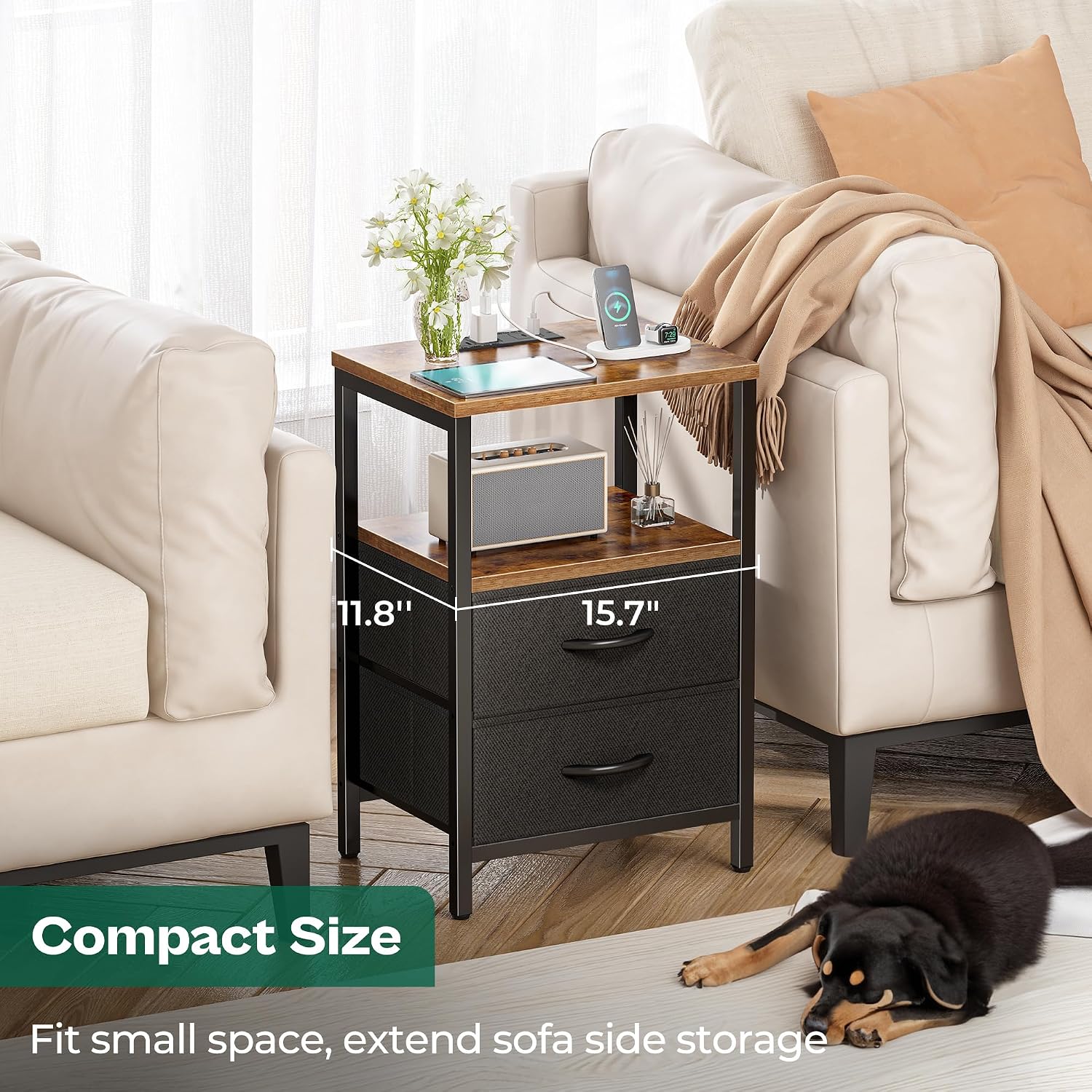 Thumbnail 5 de Huuger Nightstand with Charging Station