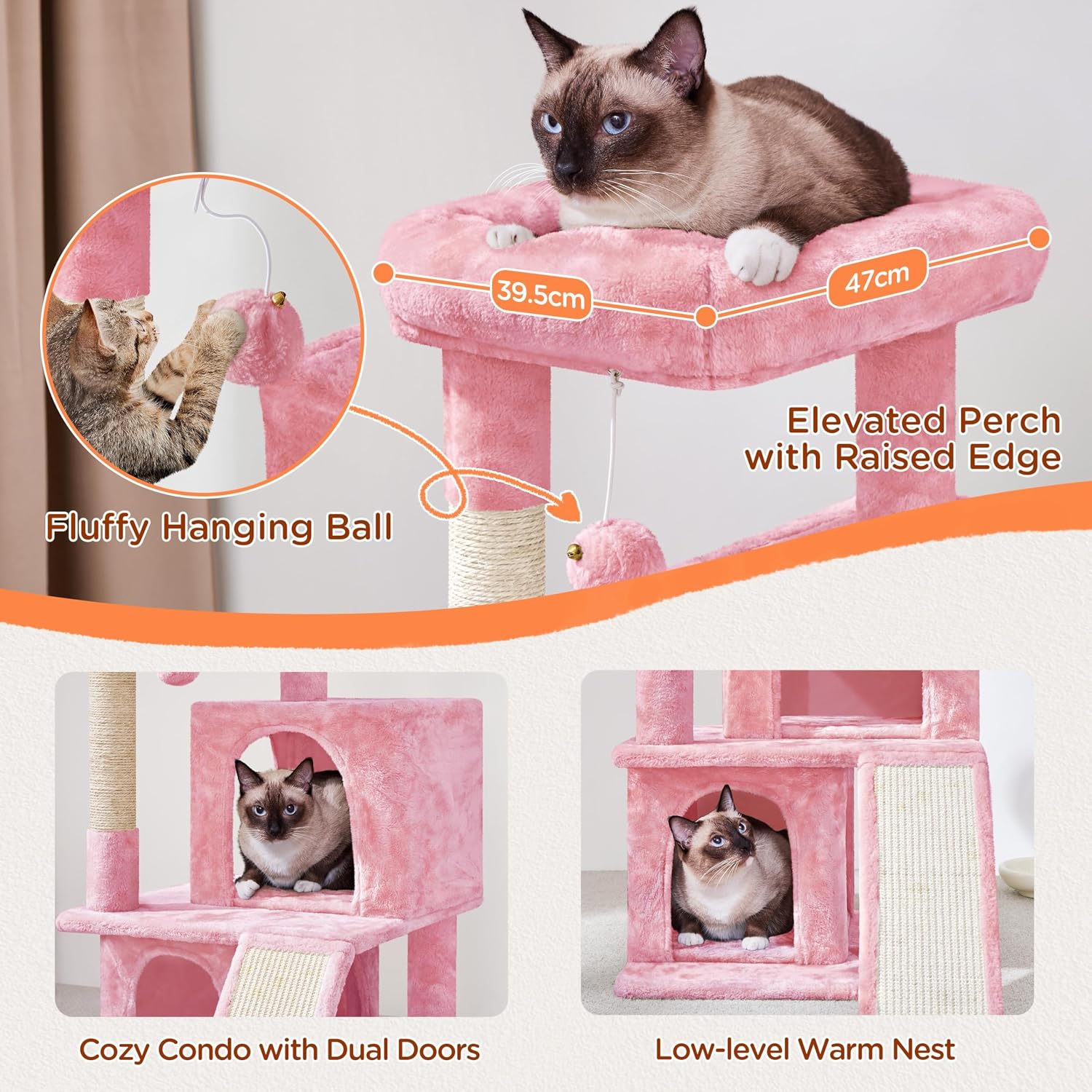 Detalle de Yaheetech 91cm Cat Tree with Double Condo