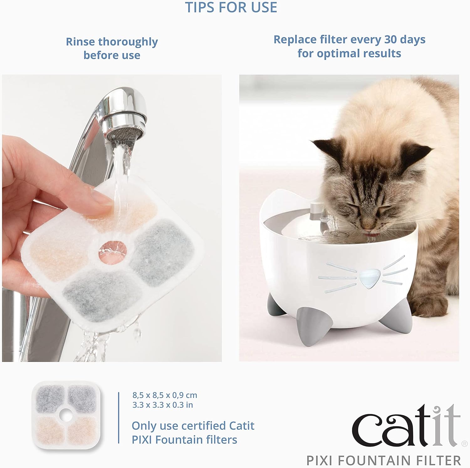 Detalle de Catit Pixi lot de 6 fontaines pour chat (blanc) — pièces de remplacement pour fontaines Catit Pixi