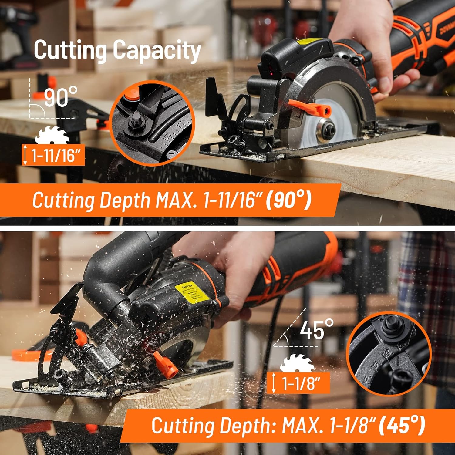 Thumbnail 3 de DOVAMAN Mini Circular Saw MCS01A: 710W with Laser for Precision Wood, Metal, Plastic and Tile