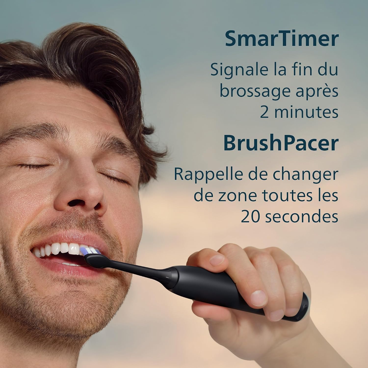 Thumbnail 6 de Philips Sonicare série 6100 HX7401/12 — brosse à dents électrique noire, 6 réglages et autonomie 21 jours