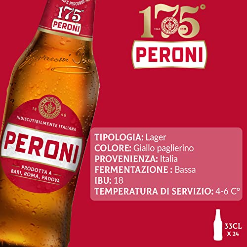 Detalle 2 de Peroni Birra Lager 175 Anniversario – Cassa 24 bottiglie da 33 cl, Malto Italiano, 4,7% vol