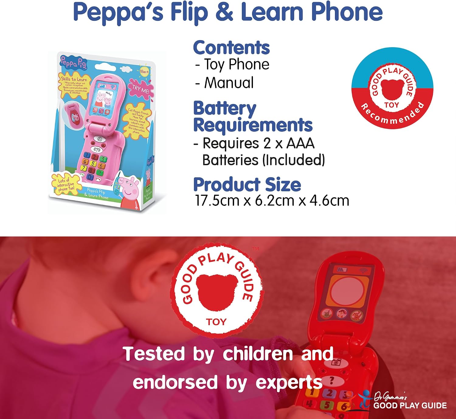 Thumbnail 4 de Peppa Pig PP06 Flip & Learn Toy Phone 3+