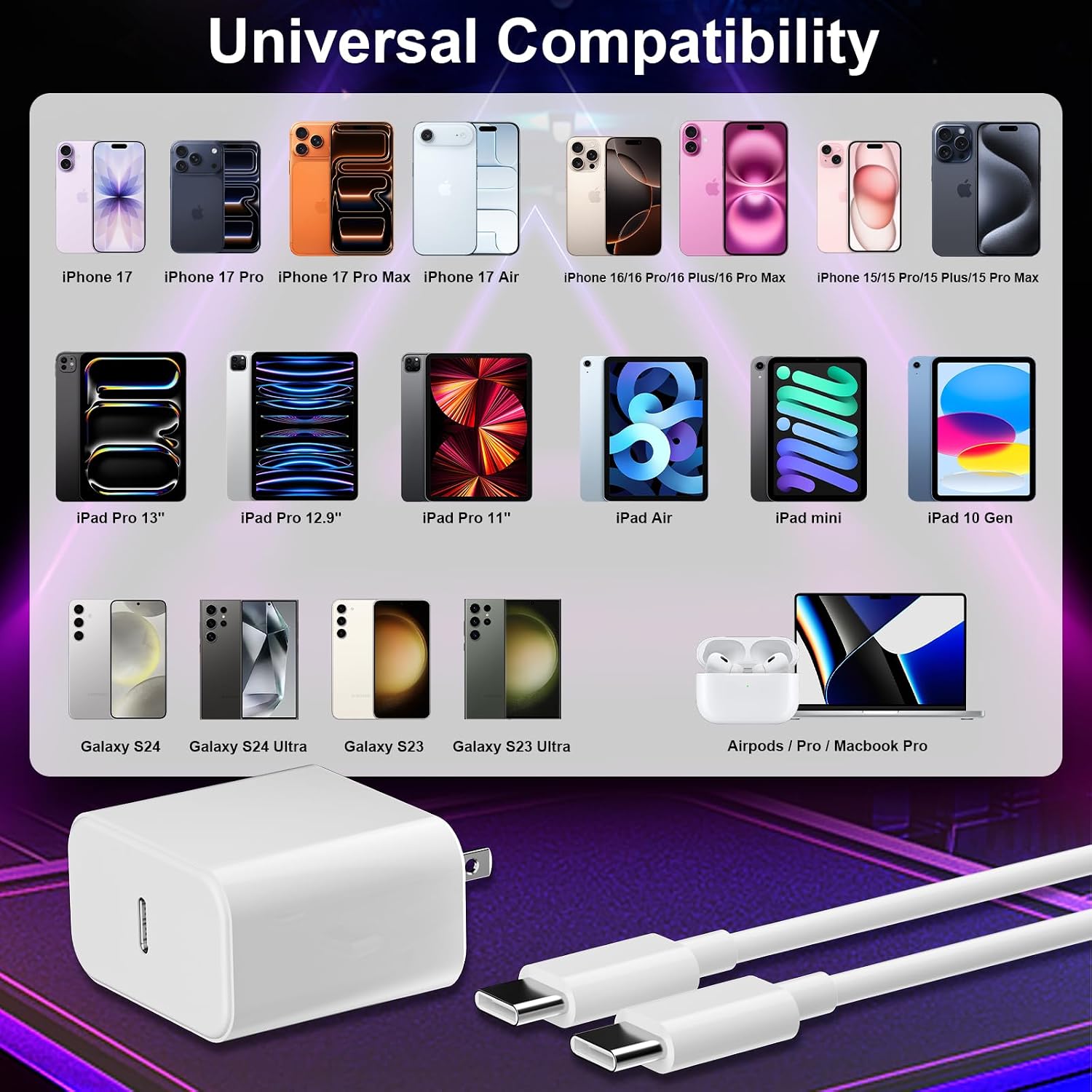 Thumbnail 6 de Bayznqiu iPhone 17 45W Fast Charger with 6ft USB-C cable