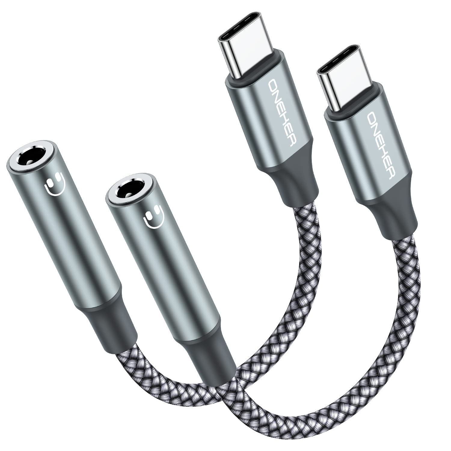 Detalle de OneKer USB C to 3.5mm Adapter 2-Pack