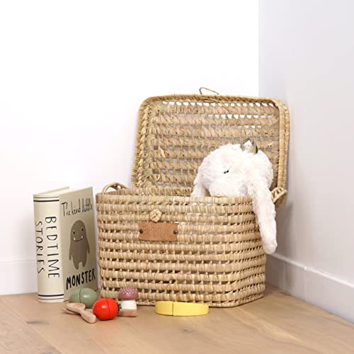 Detalle de Bohome Living malle de rangement en osier tressé 30 cm