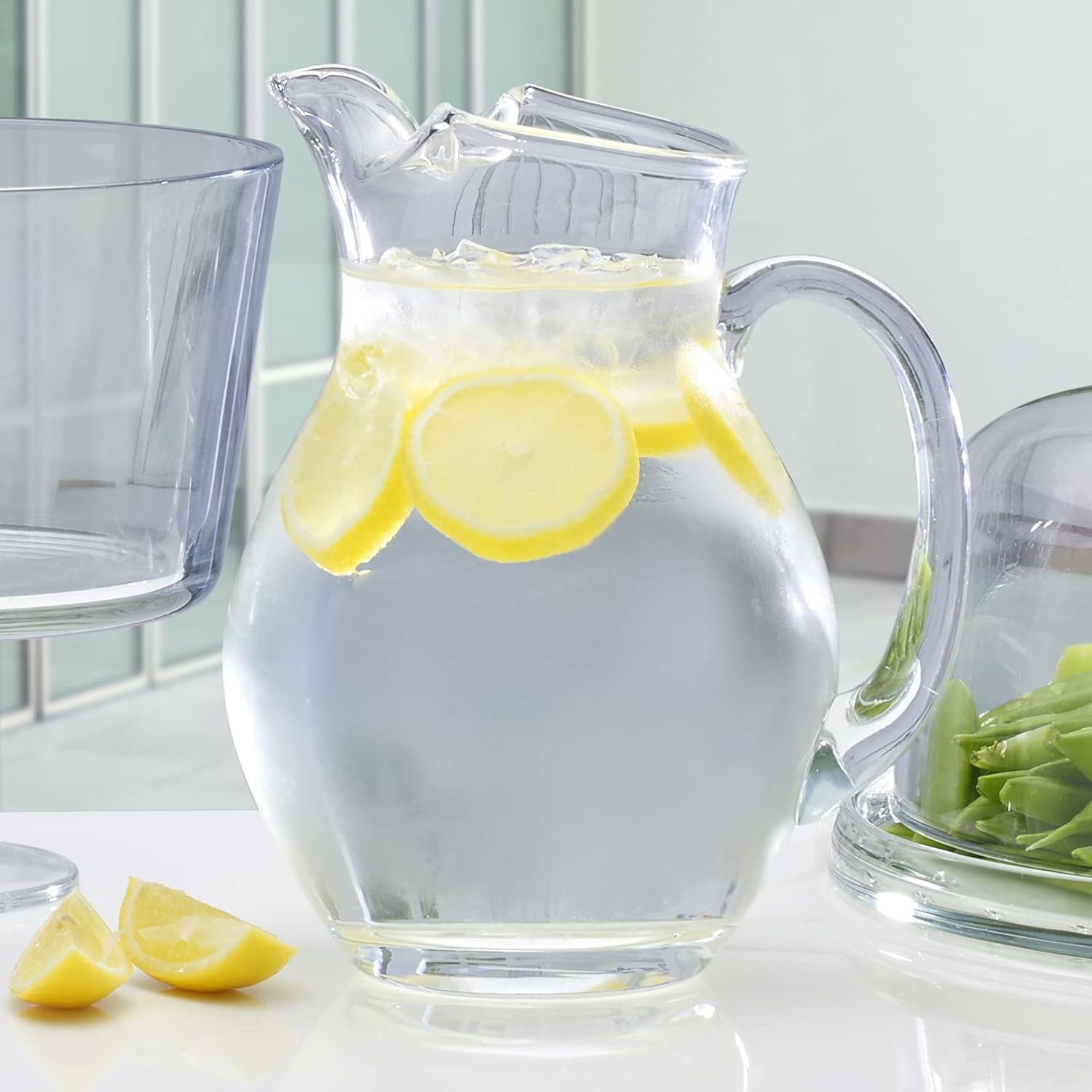 Thumbnail 3 de Mikasa Napoli Clear Glass Beverage Pitcher (70 oz) for Water, Iced Tea, and Cocktails