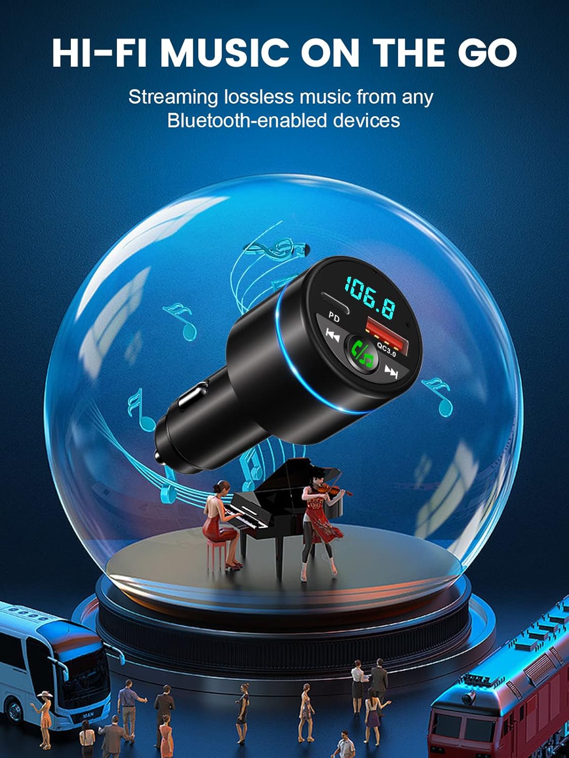 Detalle 2 de Bluetooth Car Adapter 5.3 30W charger