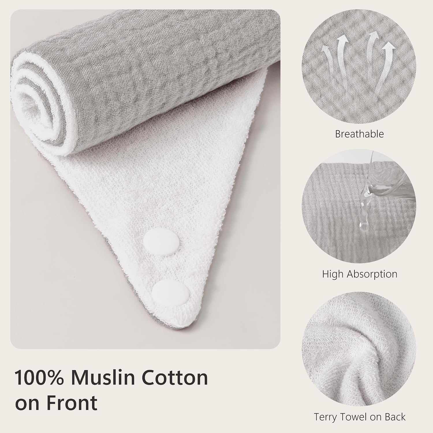 Thumbnail 4 de Bearmoss Muslin Baby Dribble Bibs – 100% Cotton, 8-Pack