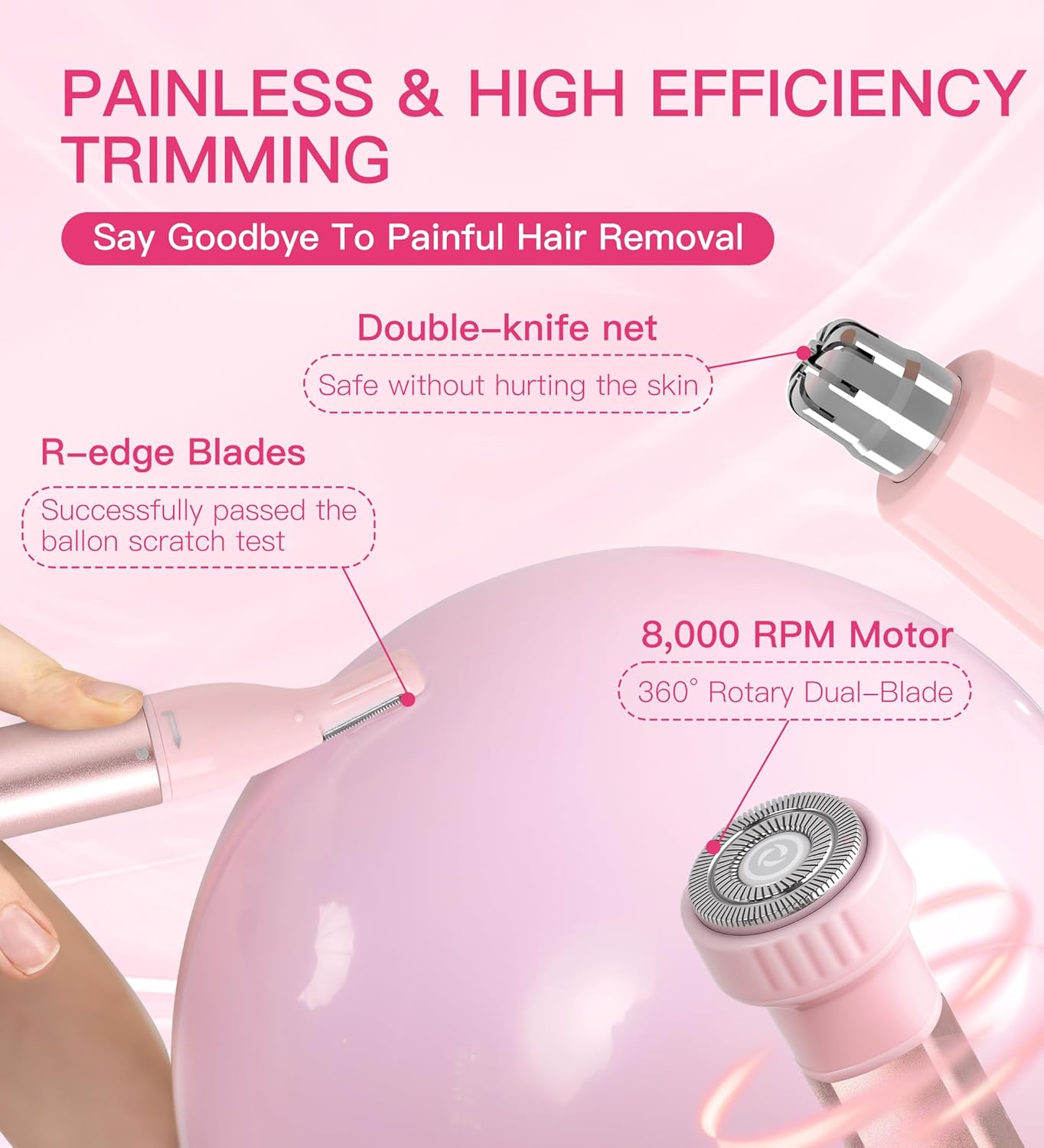 Detalle 2 de Hebeca 3-in-1 Nose & Facial Hair Trimmer for Women