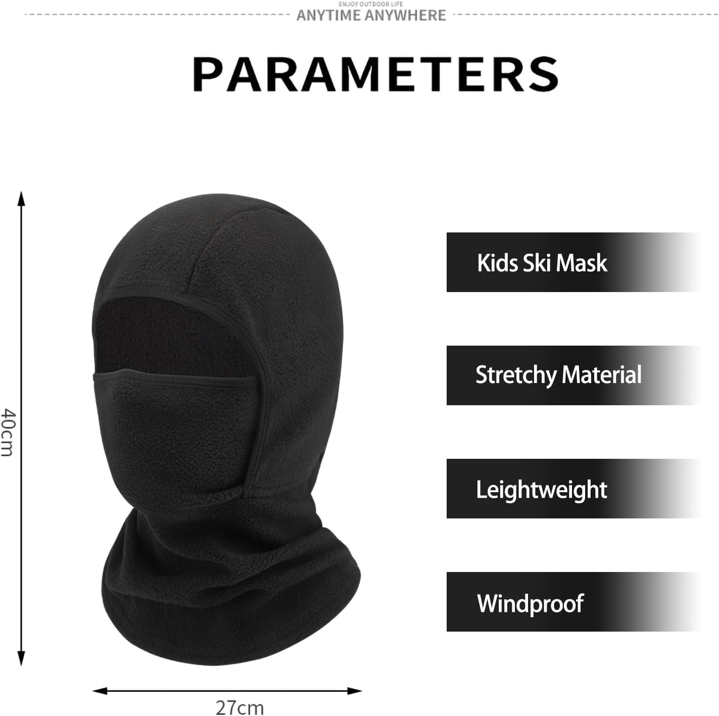 Detalle de Irzaki Kids Balaclava Winter Sturmhaube für Kinder (4–13 Jahre) – winddichte Ski-Maske aus Polarfleece