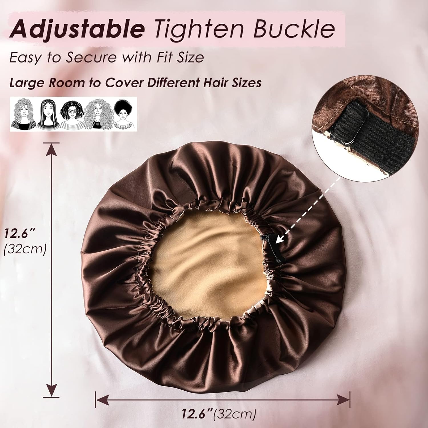 Thumbnail 4 de YANIBEST doppelschichtige Satinhaube für Schlafen – verstellbar, wendbar in 2 Farben