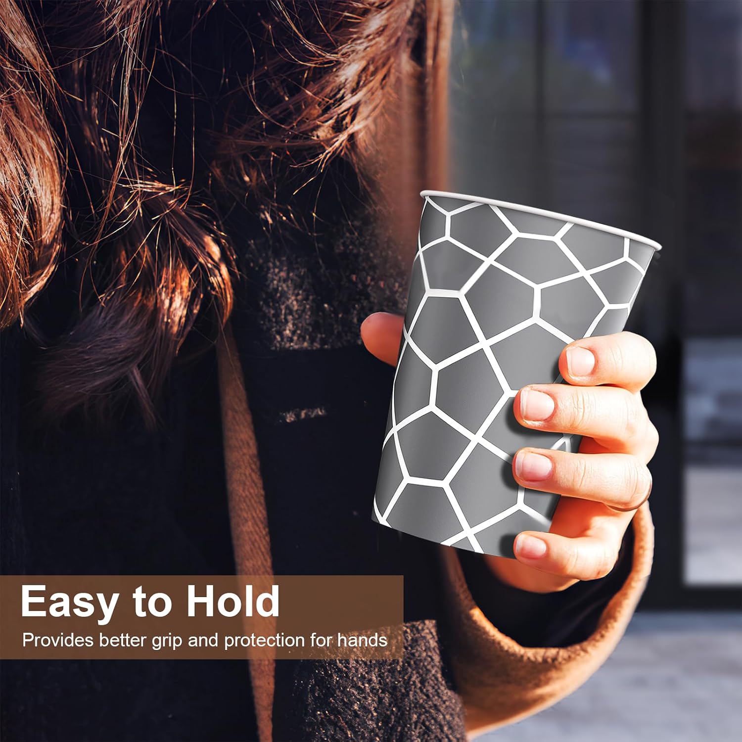Thumbnail 6 de Huifany 12 oz Paper Cups (240 Pack) – Disposable Insulated Cups for Hot and Cold Drinks