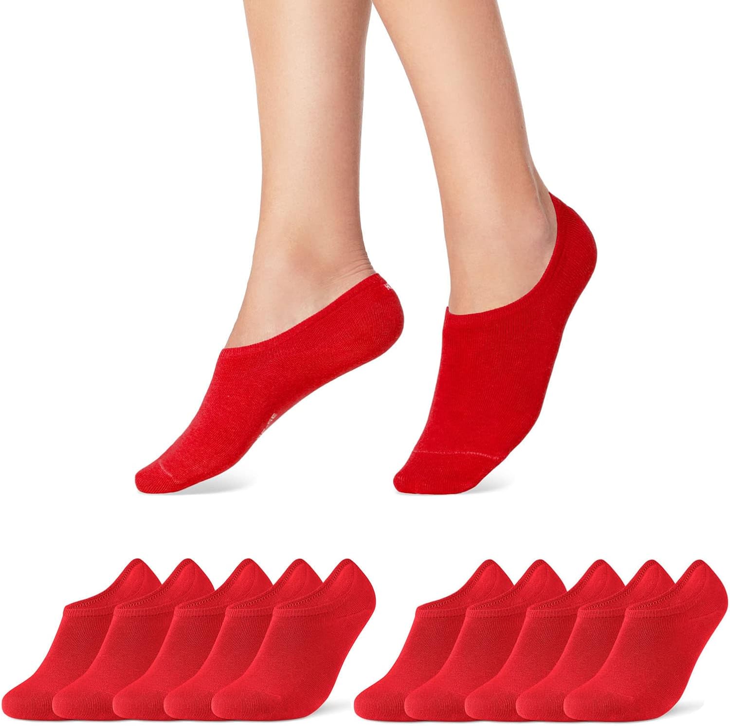Thumbnail 6 de Lot de 10 paires de socquettes basses invisibles en coton pour femme & homme