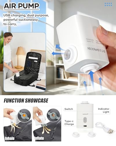 Thumbnail 2 de HPLQQ mochila de viaje con compresión al vacío para cabina de avión (U1-Negro)