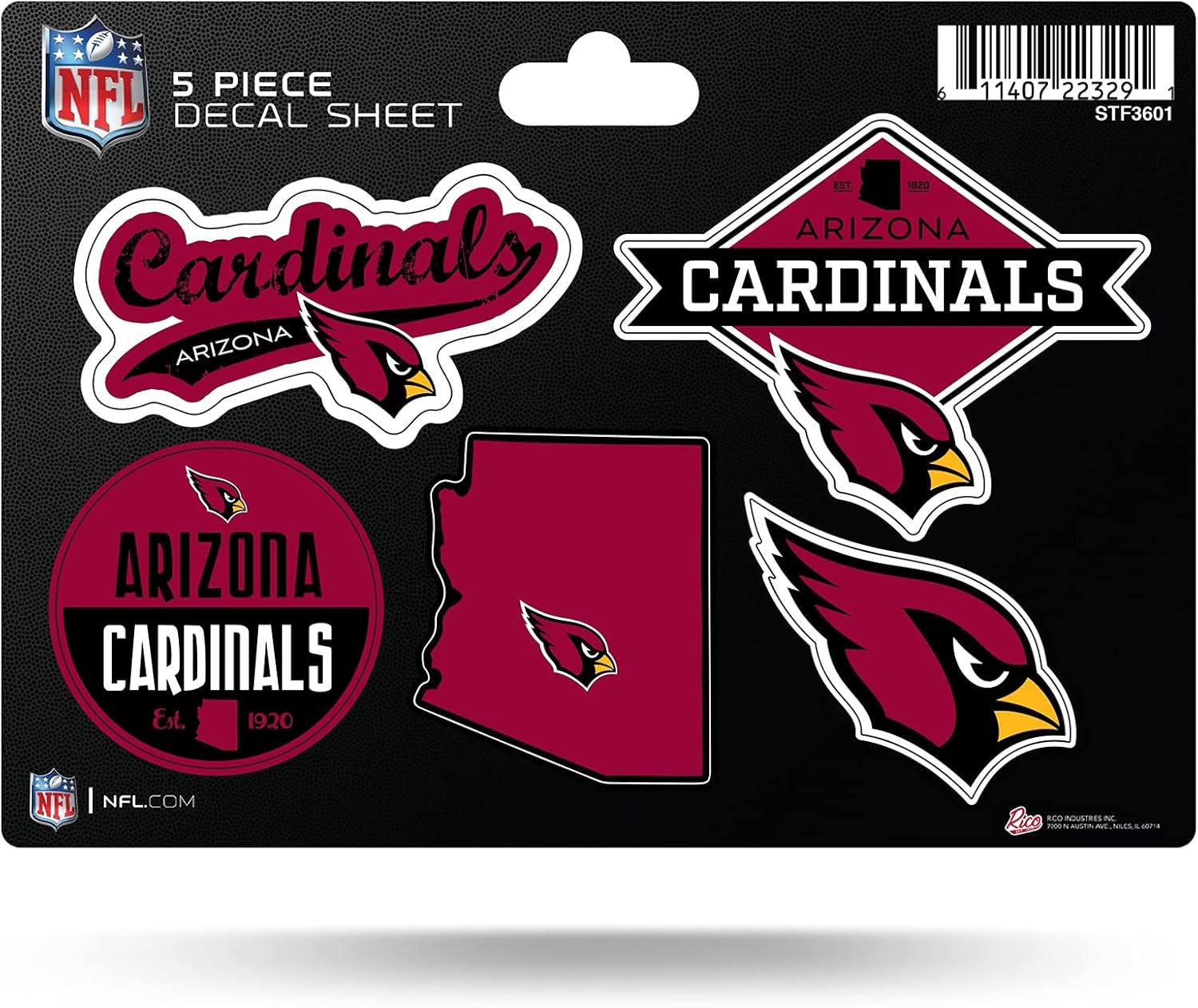 Detalle 2 de Rico Industries NFL 5-Pc Sticker Sheet (Die-Cut Decals)