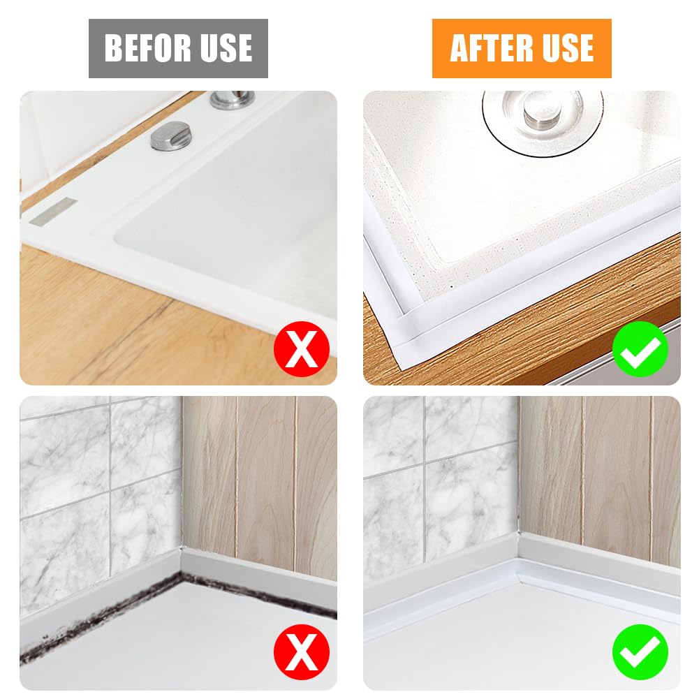 Thumbnail 4 de flintronic Weichsockelleiste 19 x 19 mm, 15 m selbstklebendes PVC-Dichtband für Küche & Bad