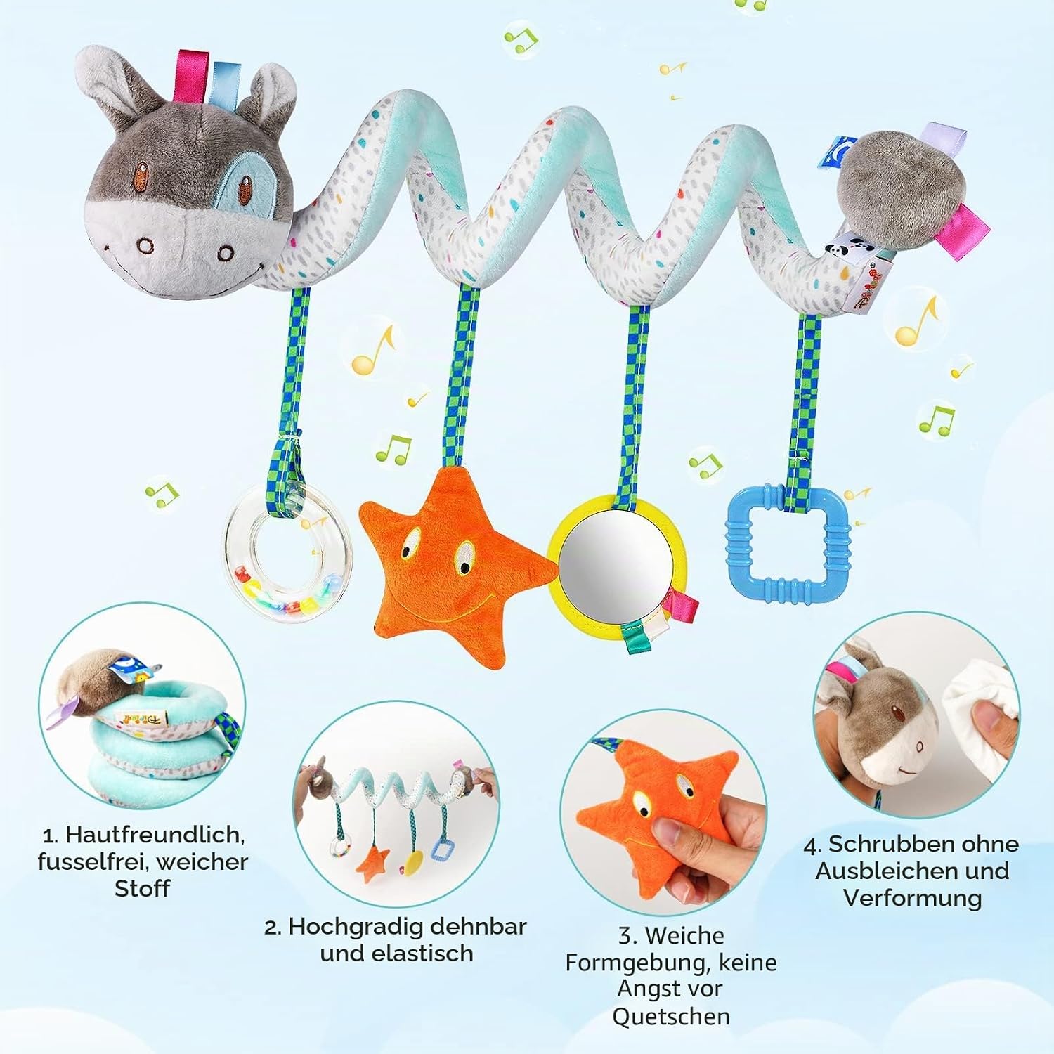 Thumbnail 3 de Vicloon Activity-Spirale Spielzeug – Spiralspielzeug für Babyschale, Wiege und Kinderwagen ab 0+ Monaten