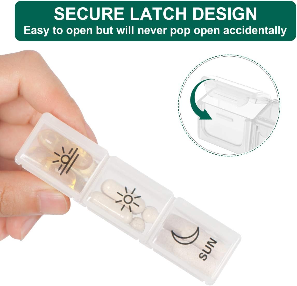 Detalle 2 de BUG HULL E-348-3 Weekly Pill Organizer, 3-Times-Daily, White Plastic