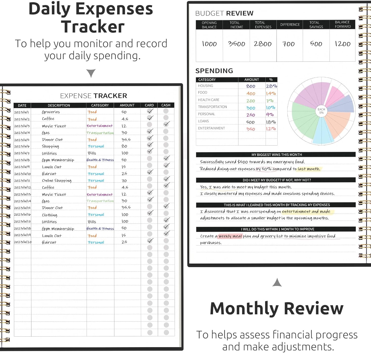 Detalle 2 de Taja Budget Planner, Undated 150-Page Expense Tracker, 6.9" x 9.9