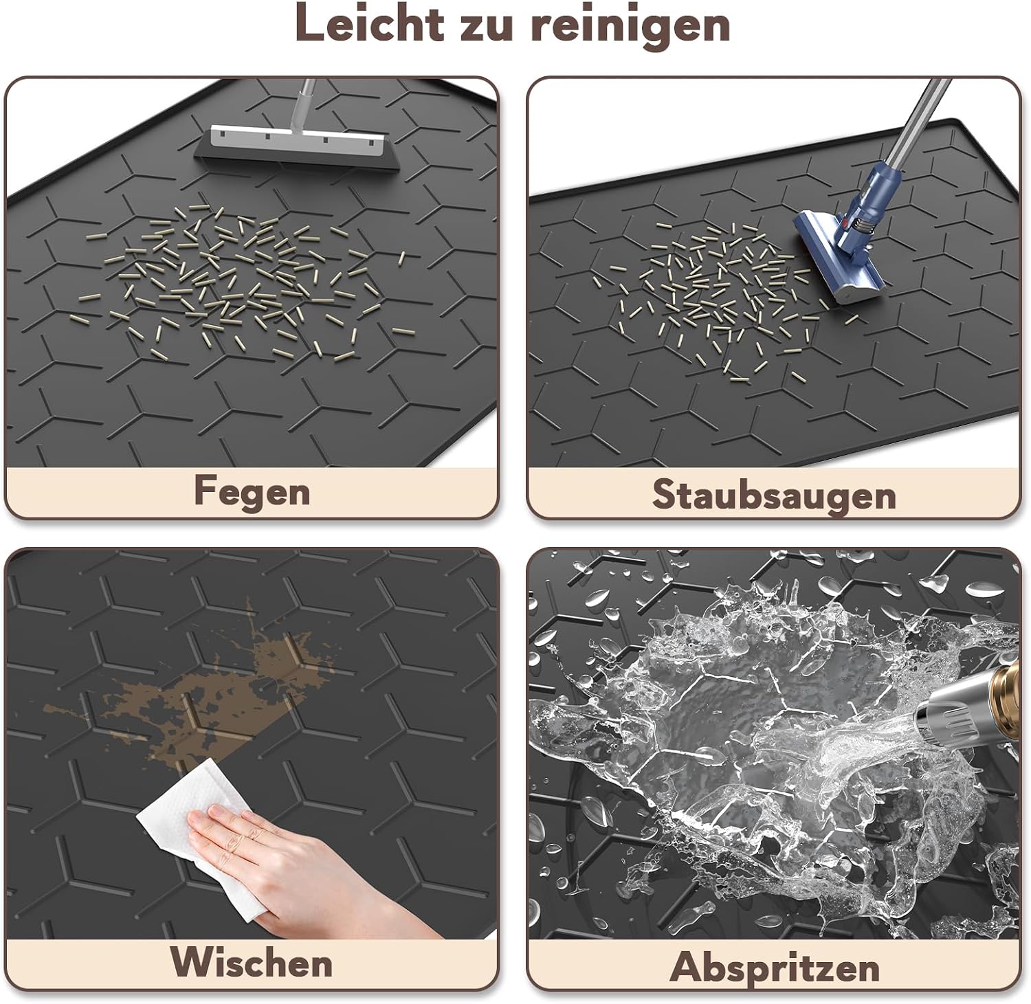 Thumbnail 4 de Garoopion Katzenklo Matte 86x56 cm – Silikon-Unterlage mit wasserdichtem Rand