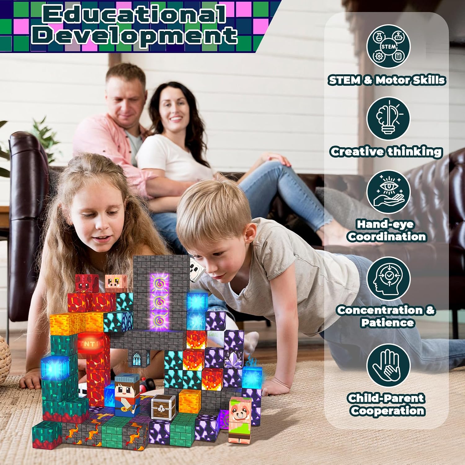 Thumbnail 5 de Magnetic Blocks 150 PCS Build Kit