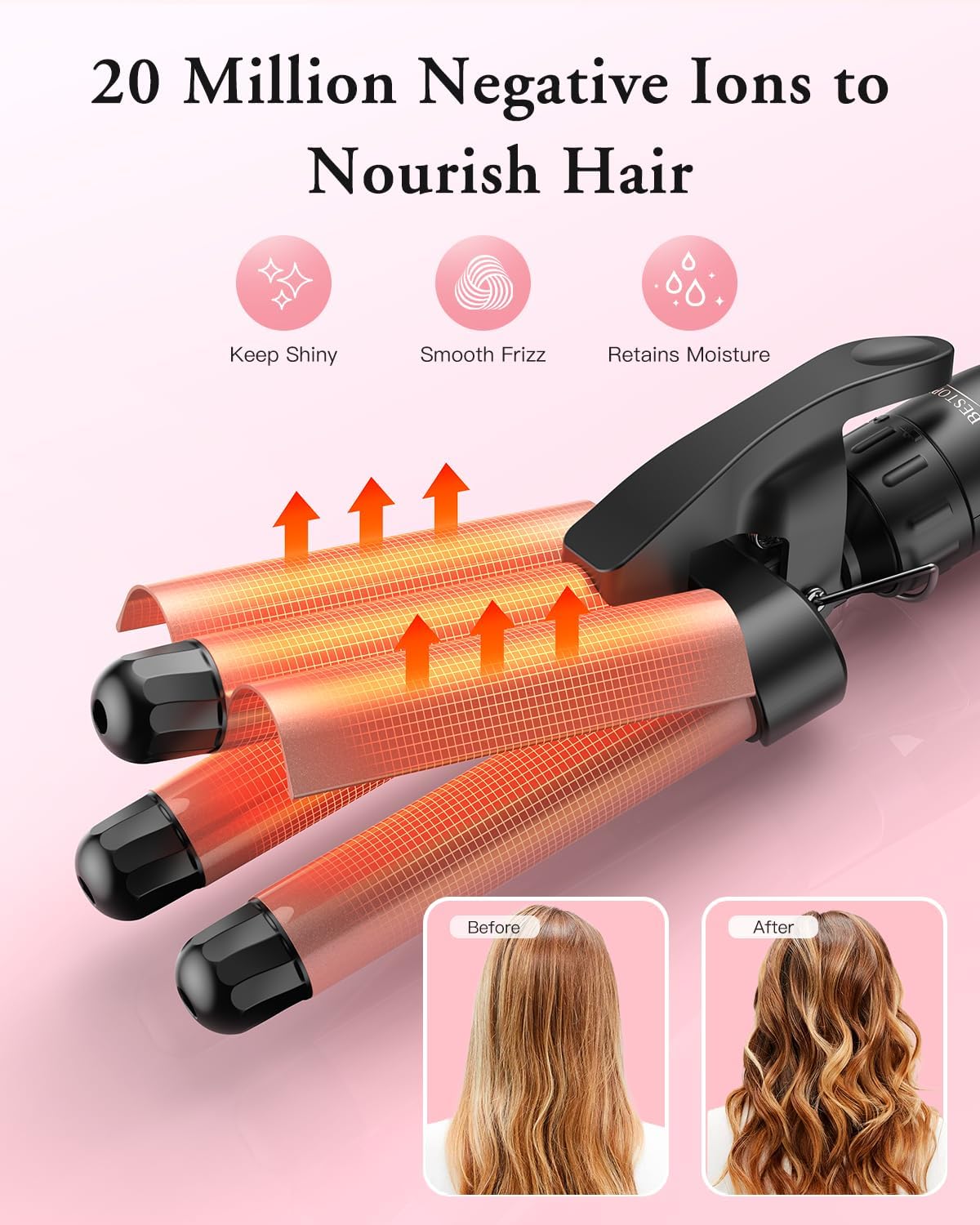 Detalle de BESTOPE PRO Lockenstab 5‑in‑1 Set, 3 Fässer 🎀