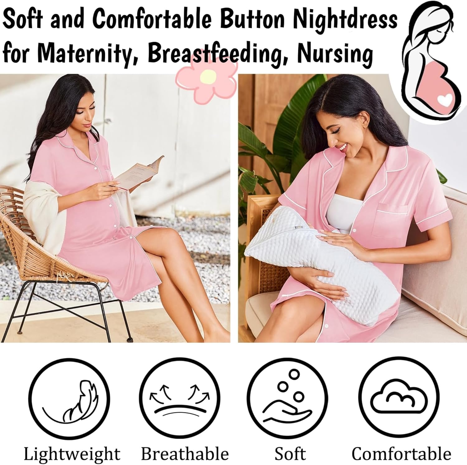 Thumbnail 4 de Ekouaer Chemise de Nuit Femme S-XXL