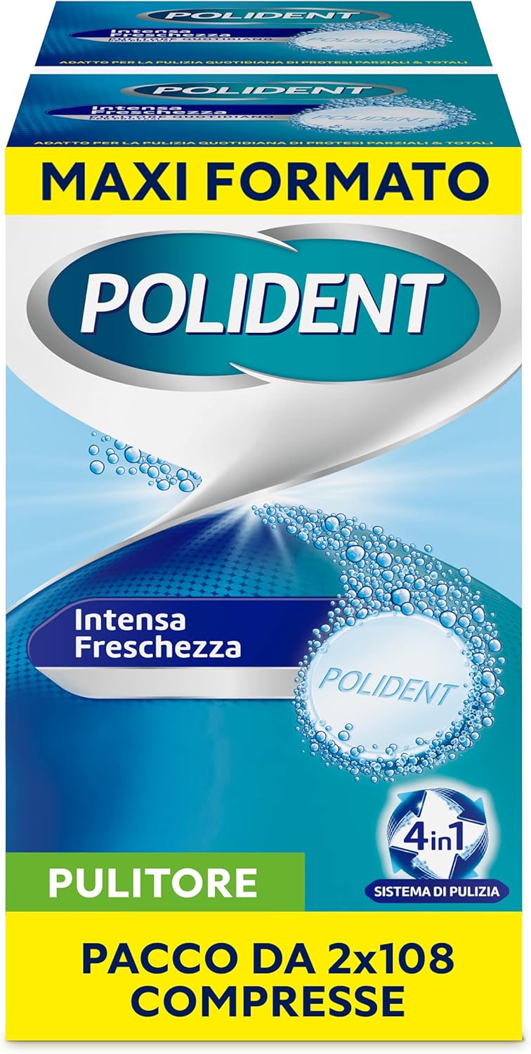Detalle de Polident Intensa Freschezza – Pulitore quotidiano per protesi dentale, 2x108 compresse