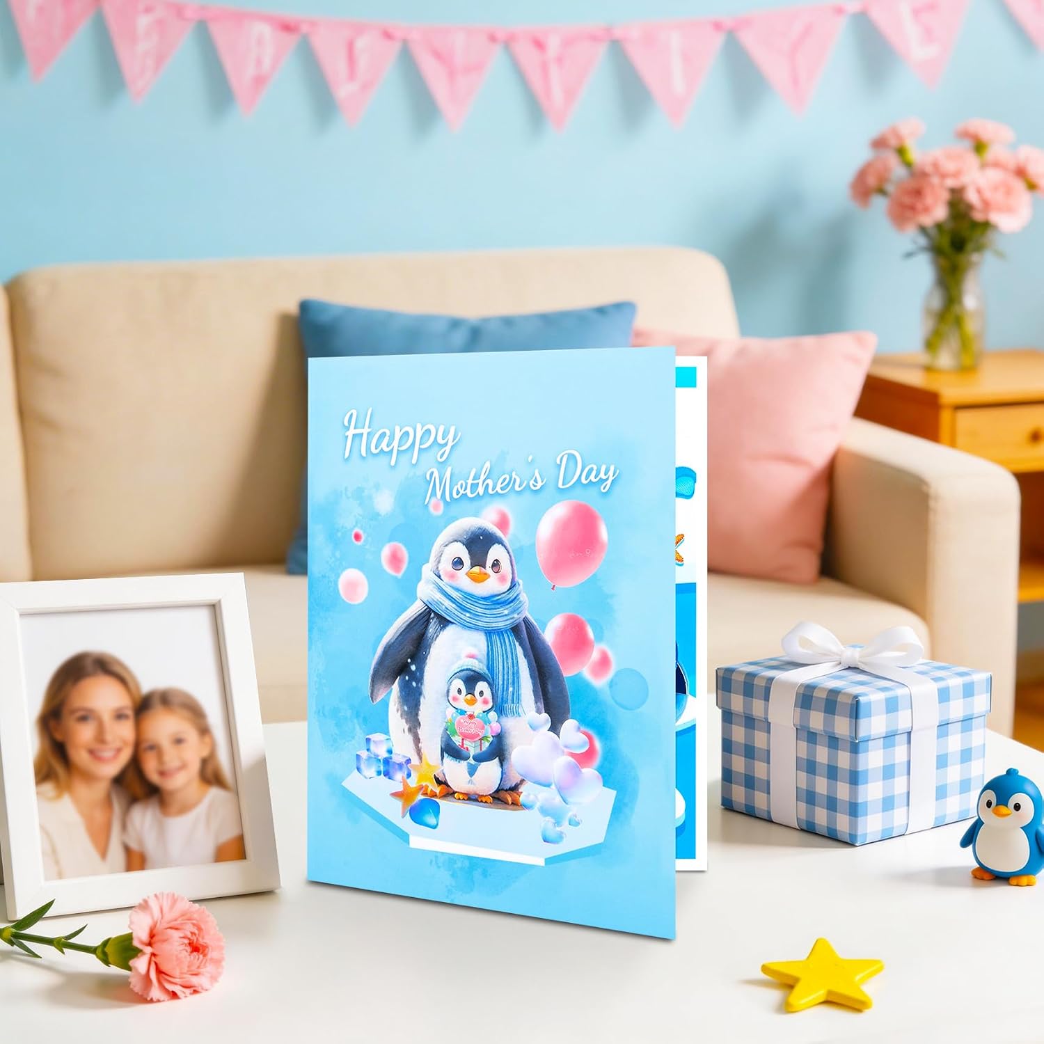Thumbnail 5 de GREETING ART Penguin Pop-Up Mother’s Day Card, 3D Design, 20 x 15 cm