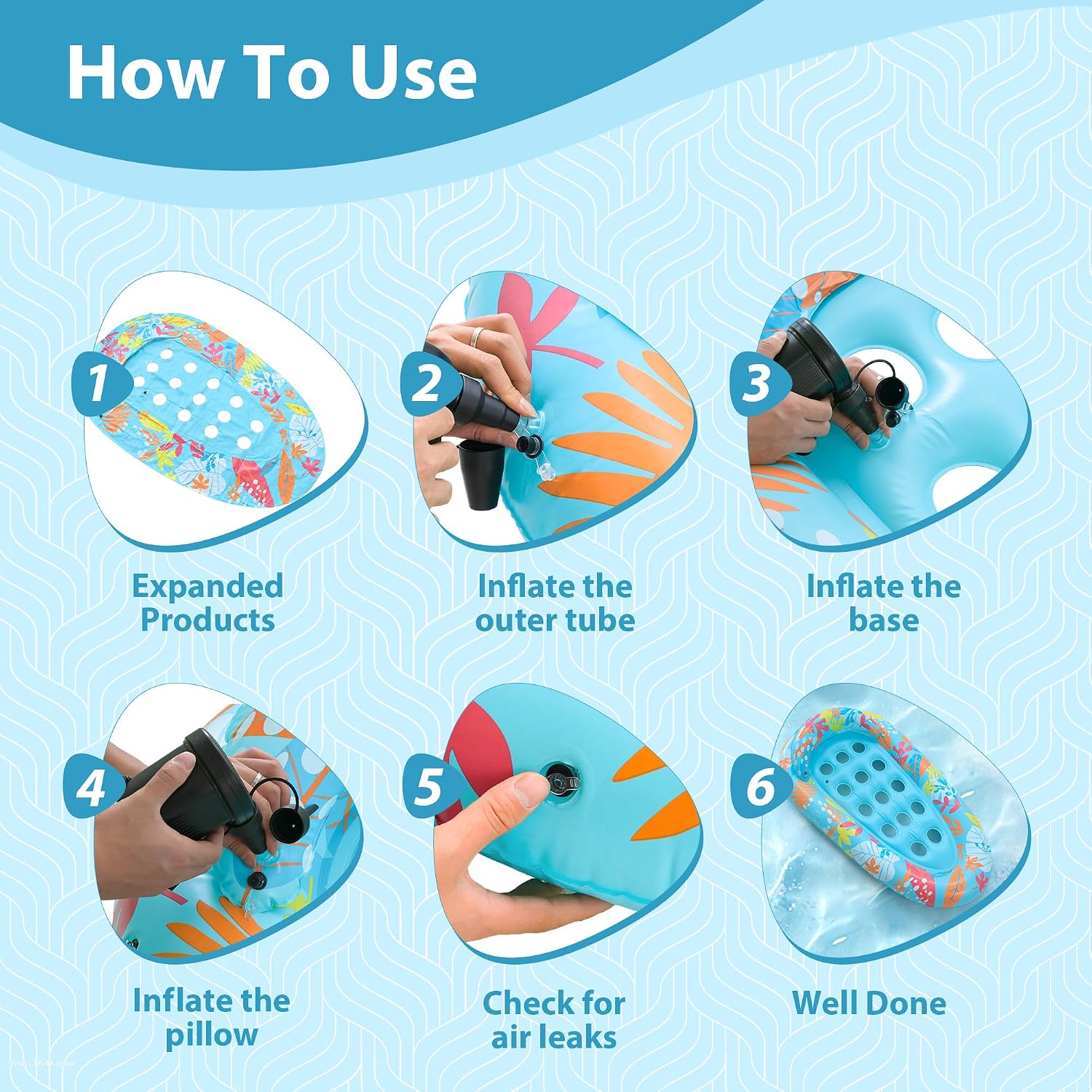 Detalle 2 de LUSARRYWILL Pool Float 2-Pack
