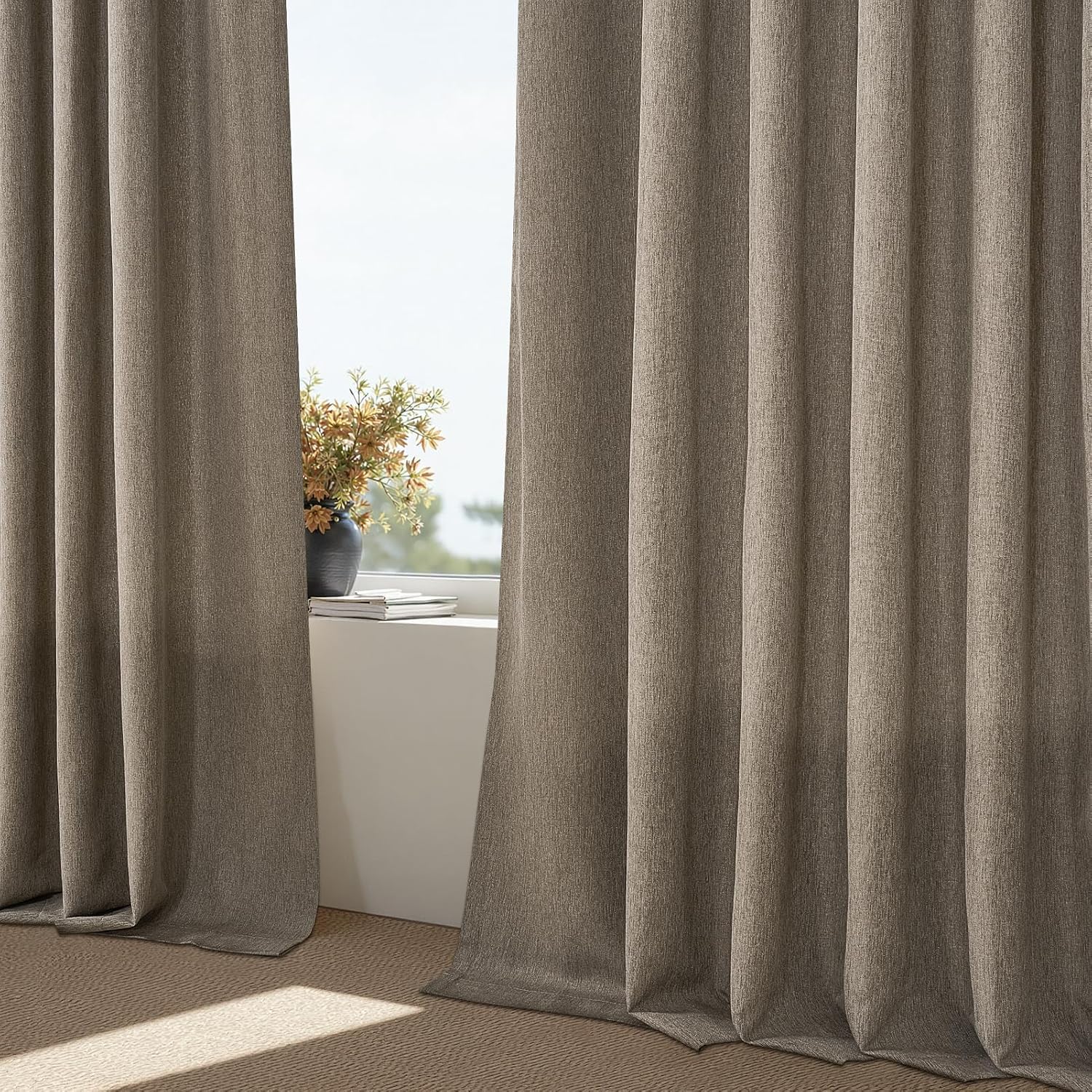 Thumbnail 4 de Drapenova Burlywood Pinch Pleat Curtains, 84-Inch, Light-Filtering 2-Panel Set