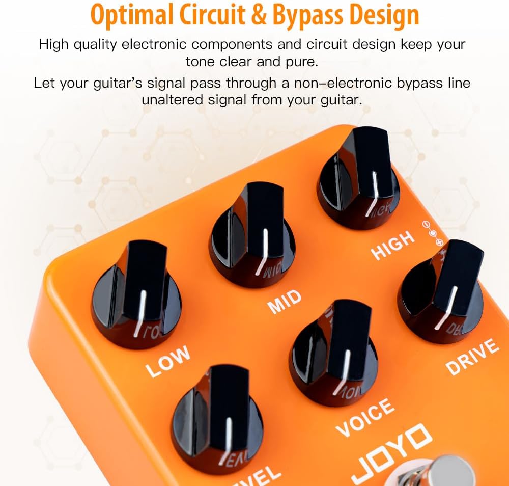 Detalle 2 de JOYO Oxford Sound JF-22 Overdrive Pedal with British Rock Amp Simulation