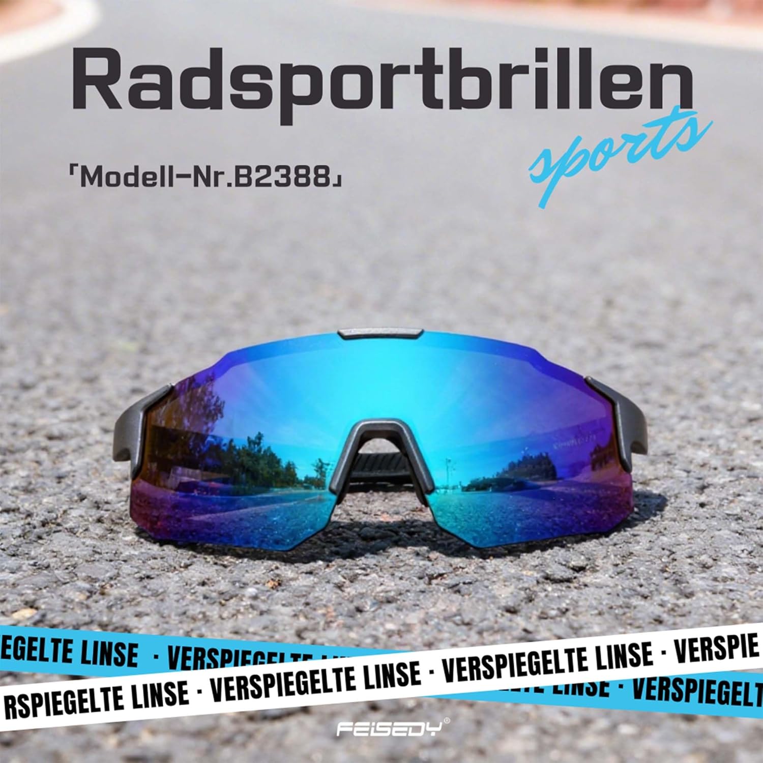 Thumbnail 3 de FEISEDY Sport Sonnenbrille – Verspiegelte Fahrradbrille B2388 mit UV400-Schutz