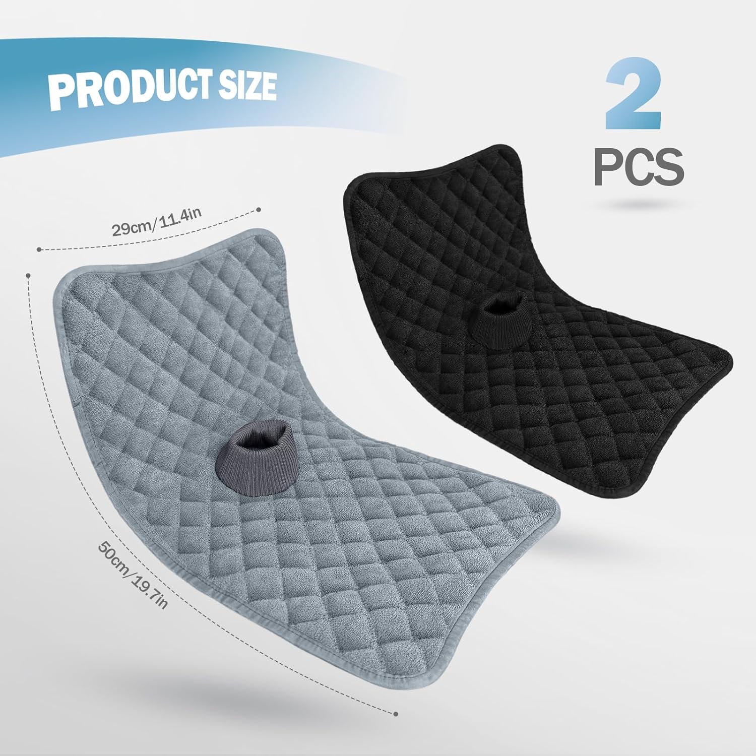 Thumbnail 1 de 2PCS Potty Training Car Seat Protector with waterproof non-slip liner (Black & Gray) – reusable machine-wash pads