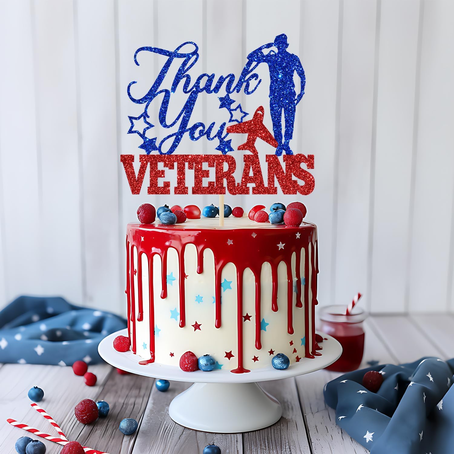Thumbnail 3 de Thank You Veterans Cake Topper