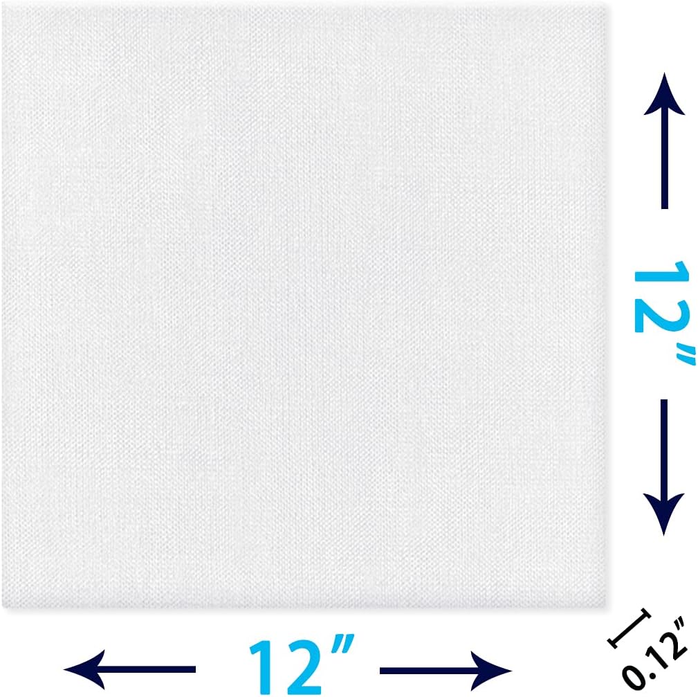 Detalle 2 de 10 Packs Canvas for Painting – 30 x 30 cm (12" x 12"), Blank Panels for Acrylic, Oil, and Wet Media